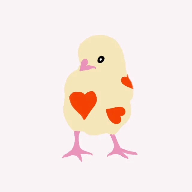 Kissen Küken mit Herzen