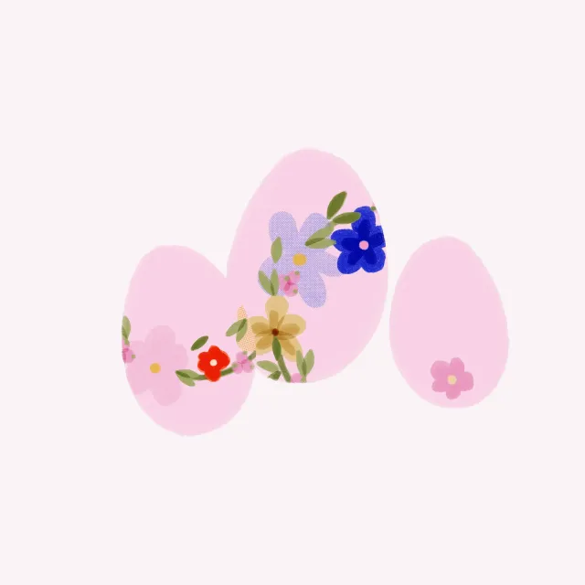 Tischset Ostereier mit Blumen Beige