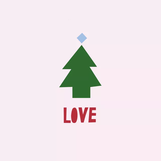 Kissen Tree and Love auf hellrosa