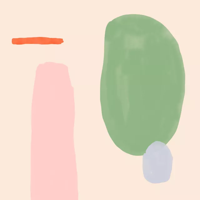 Kissen Watercolor Shapes Pink & Green