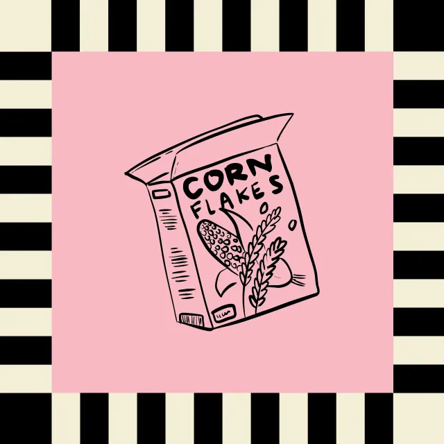 Kissen Cornflakes Pink Rahmen