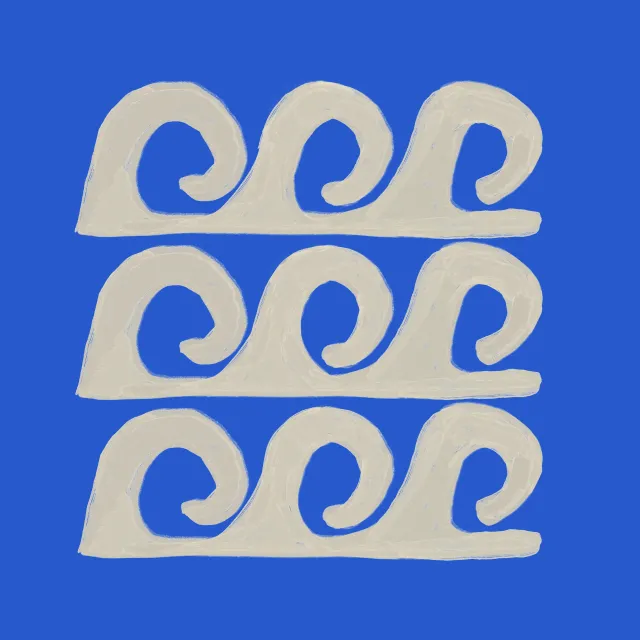 Kissen Retro Swirl Waves