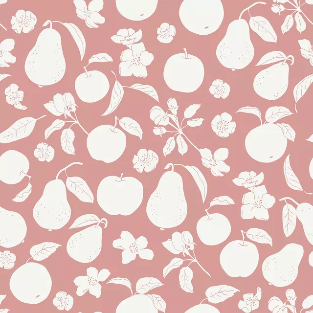 Kissen Äpfel und Birnen matt rosa