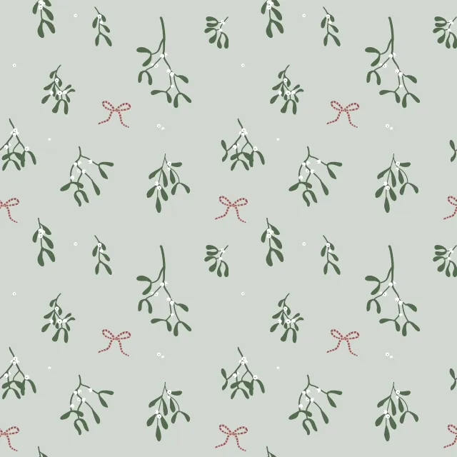 Dekovorhang Mistletoe and kisses - grün