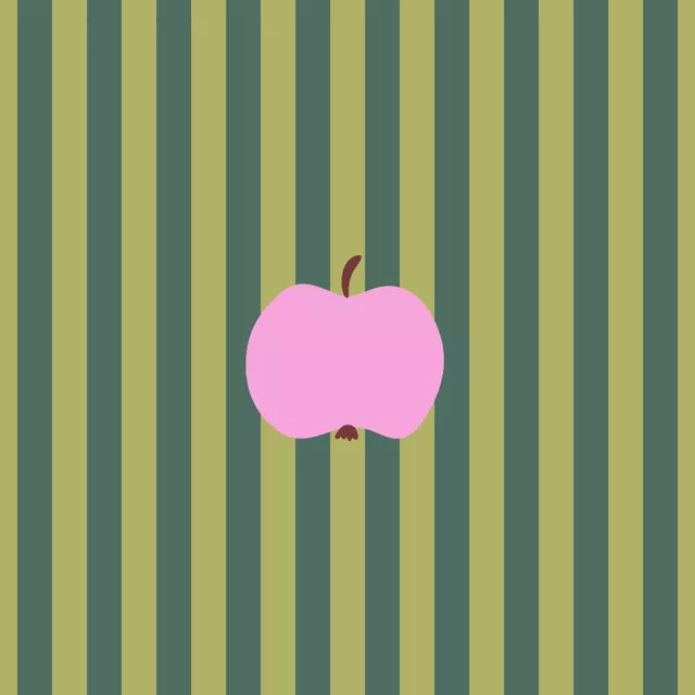 Kissen Apfel auf Streifen