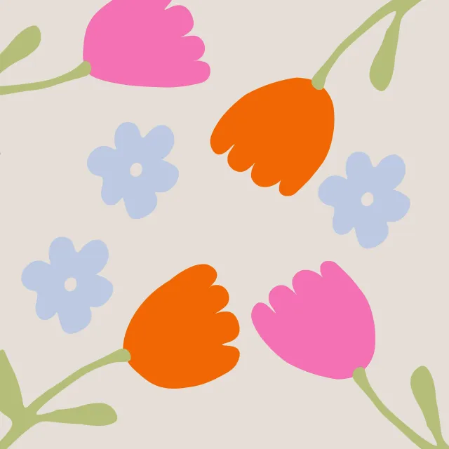 Sitzkissen Tulpen Frühlingsblumen Beige