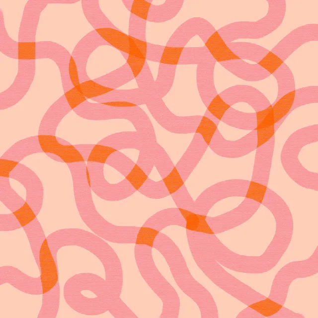 Raffrollo Pink Orange Wellen Linien