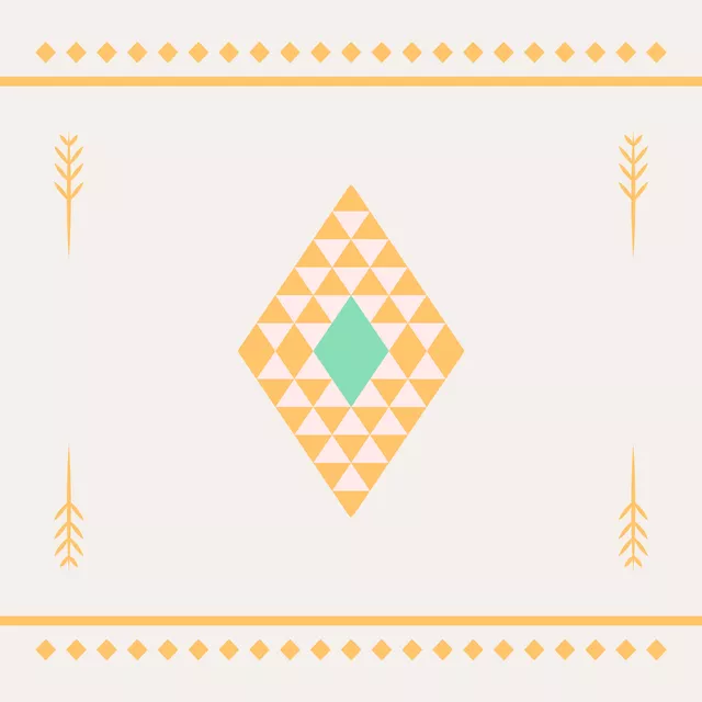 Kissen Cool Boho Triangles yellow