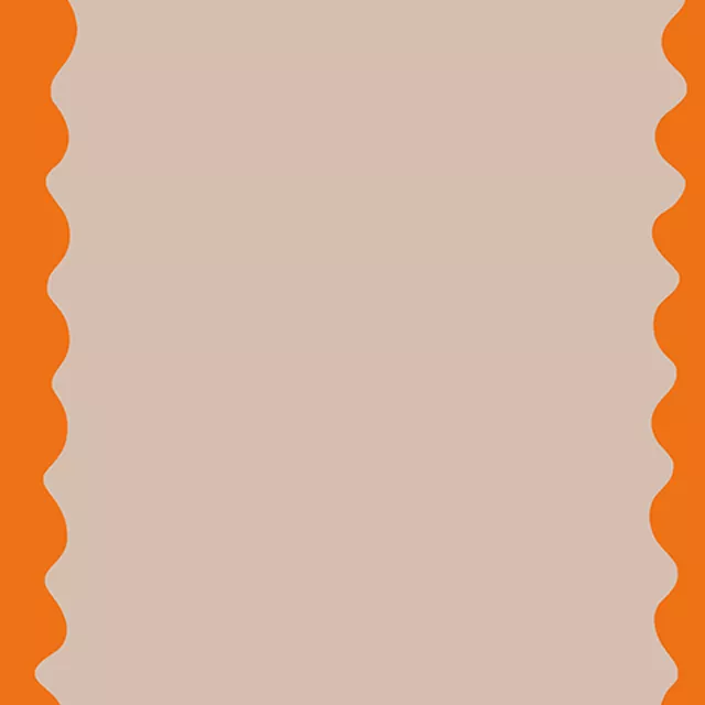 Dekovorhang Wavy Streifen orange creme