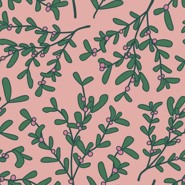 Kissen Misteltoe Pattern pink