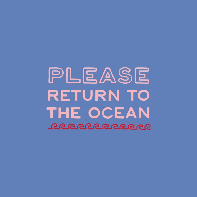 Kissen Please Return blau