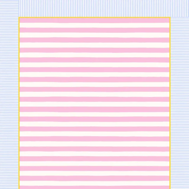 Tischdecke Streifenrahmen Blau Rosa