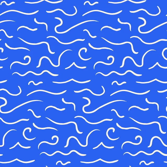 Kissen Muster Wellen Blau & Weiß