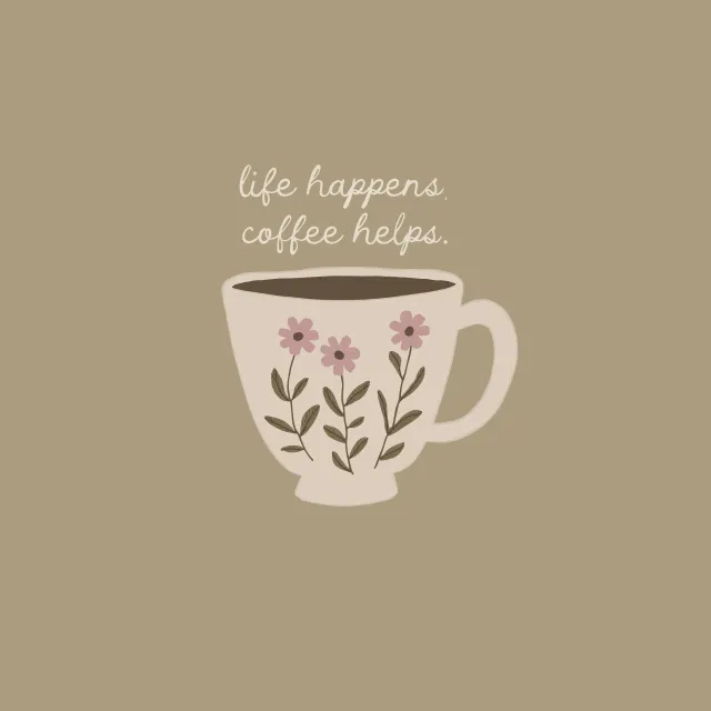 Kissen Tasse Kaffee beige