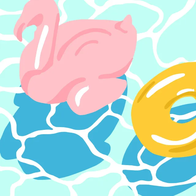 Kissen Retro Summer Pool Toys