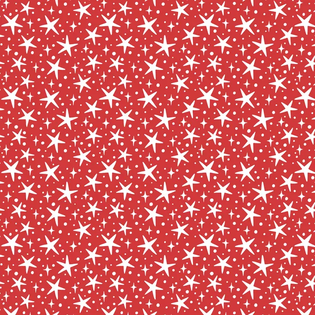 Tischläufer festive stars - red