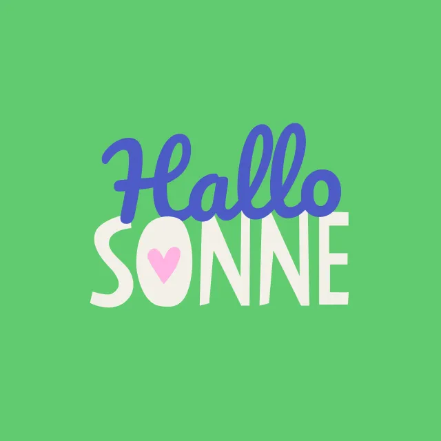 Kissen Hallo Sonne grün-blau