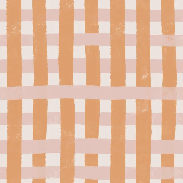 Dekovorhang Orange-rosa Gingham