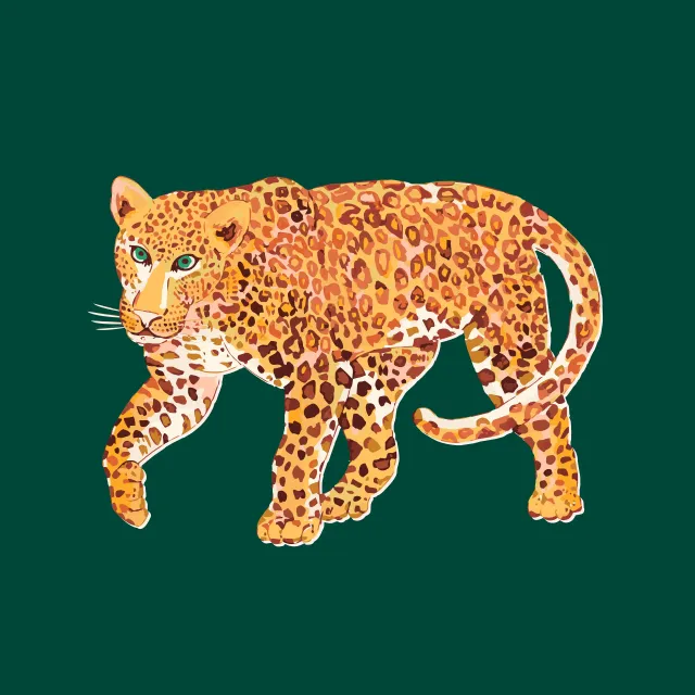 Kissen Jungle Leopard emerald