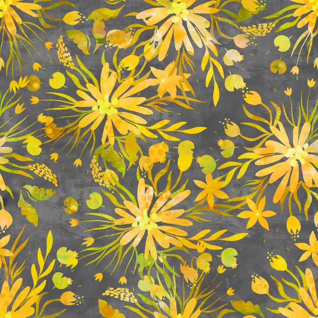 Dekovorhang Yellow Flower Fantasy