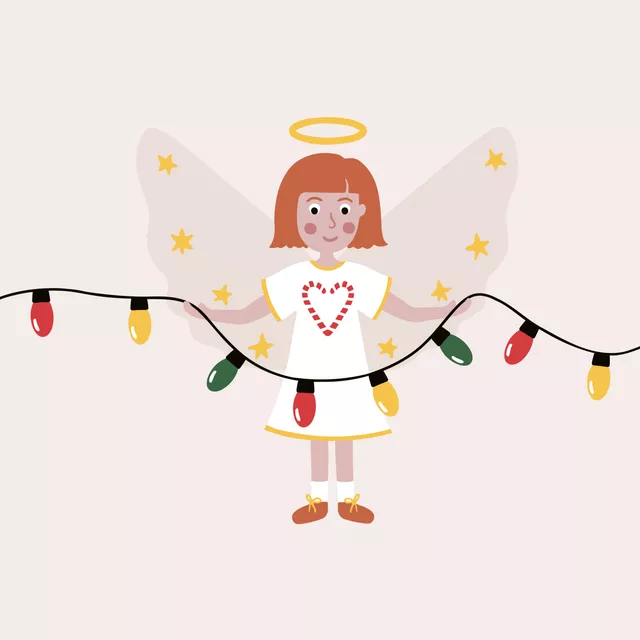 Kissen Weihnachtsengel Wendekissen