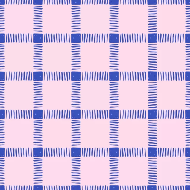 Kissen Karo rosa blau