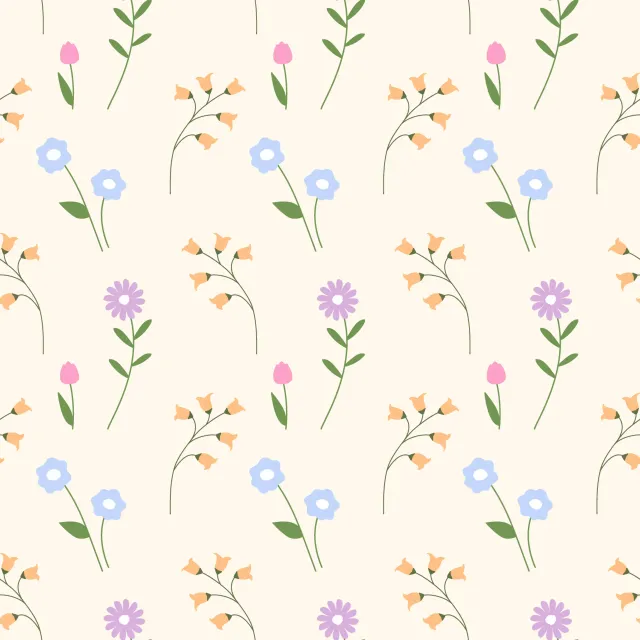 Kissen Blumen in Reihen