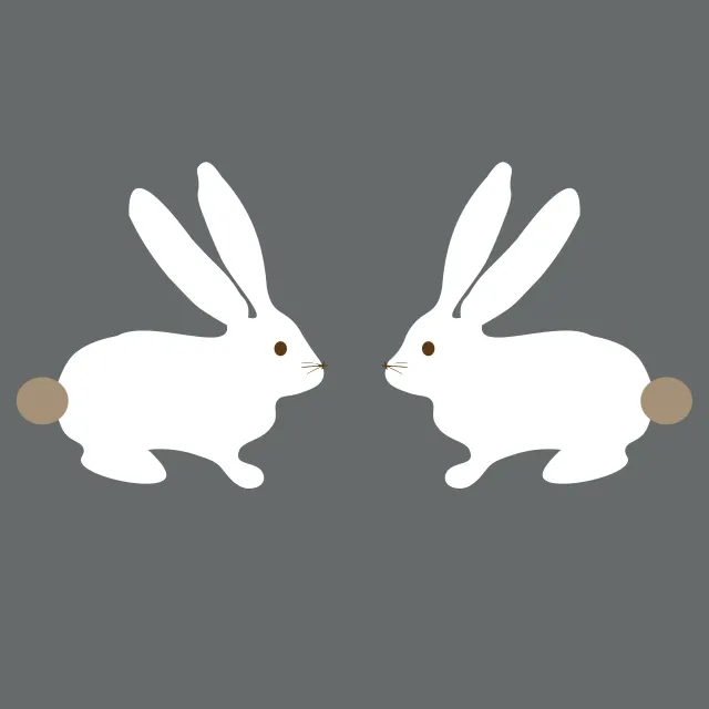 Servietten Zwei Osterhasen Weiß Grau
