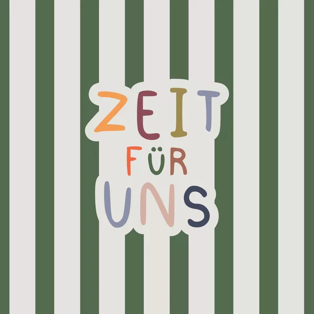 Kissen Zeit für uns - Streifen grün