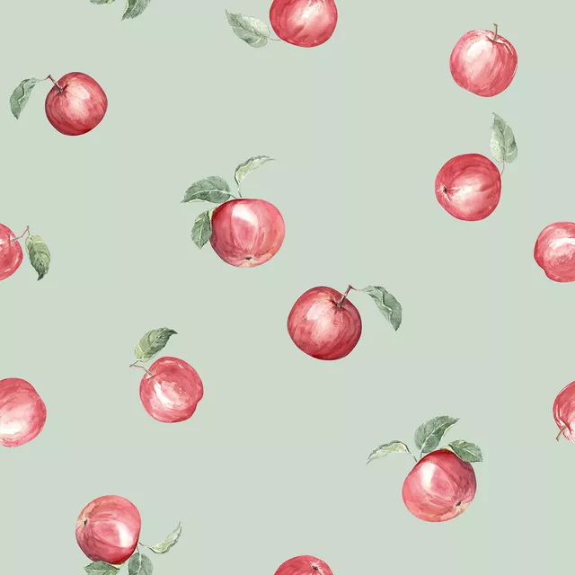 Kissen Herbst Äpfel milky hellgrün