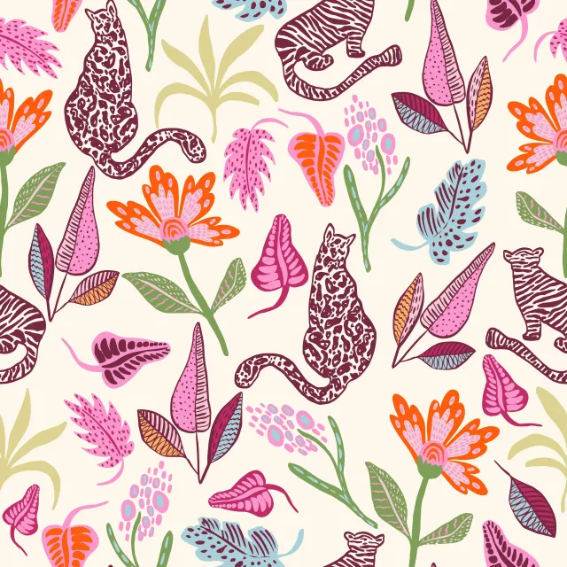 Bodenkissen Jaguar Tiger pink