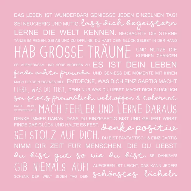 Kissen Das Leben ist wunderbar - rose