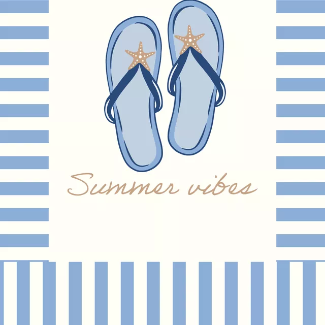 Geschirrtuch summer vibes flip flops