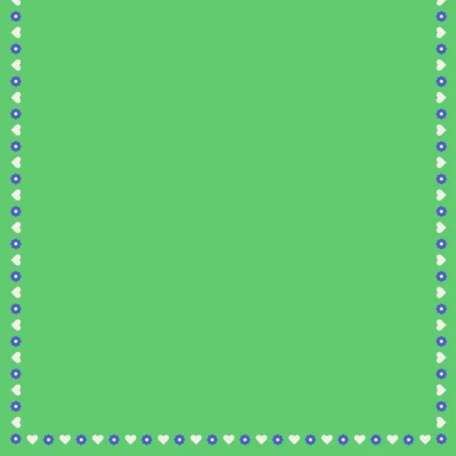 Blumen und Herzen grün