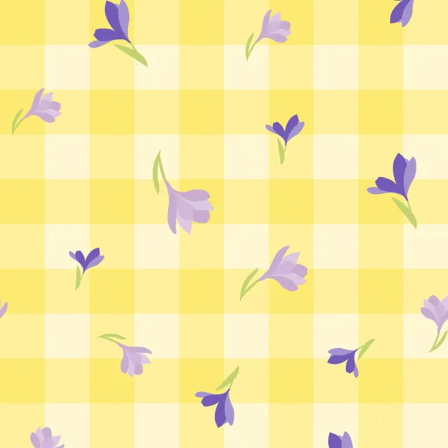 Geschirrtücher Vichy gelb Krokusse Muster