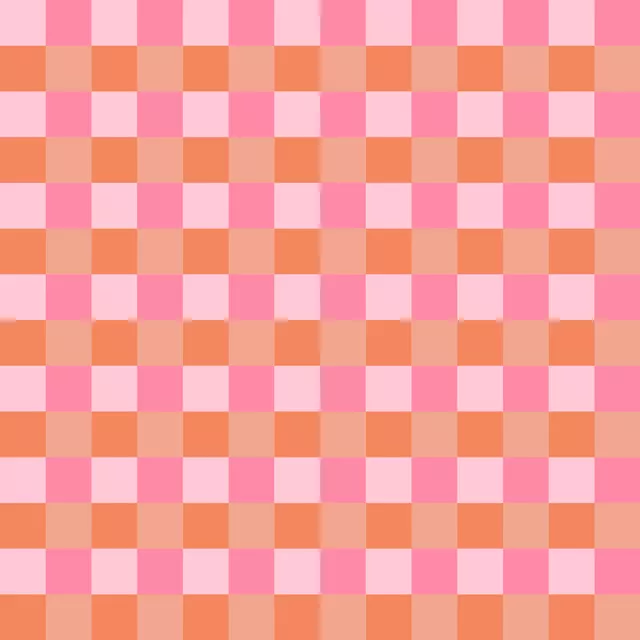 Bankauflage Frühlingskaro Orange Pink