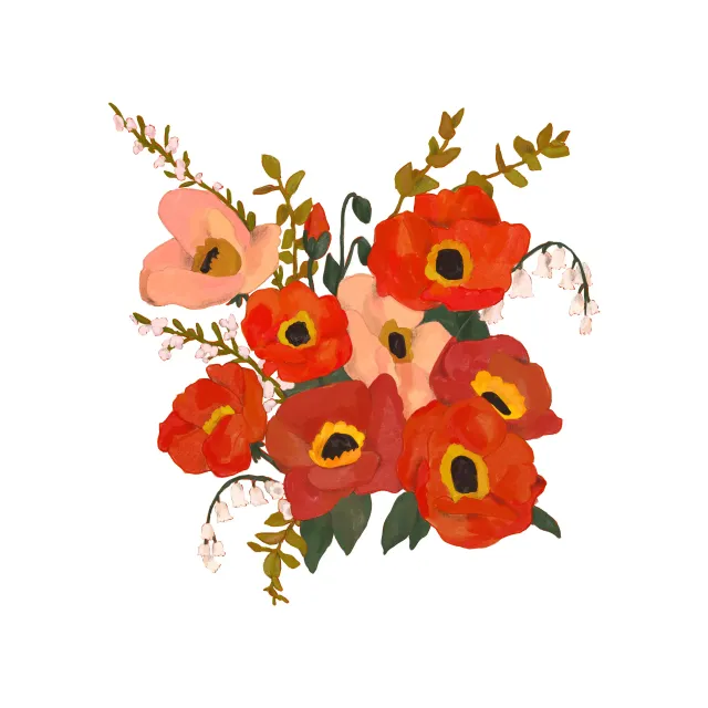 Sitzkissen Mohnblumen