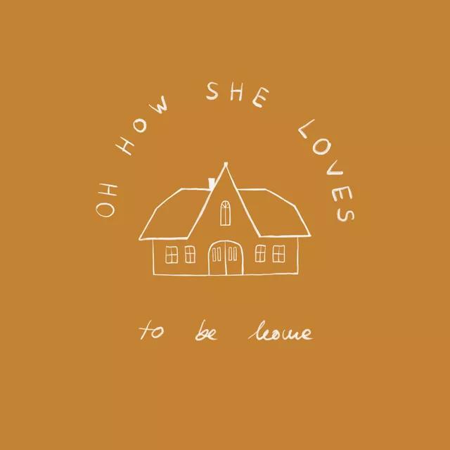 Kissen Haus Typo Ocker