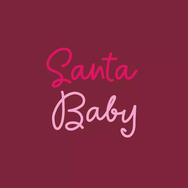Kissen Santa Baby rot pink