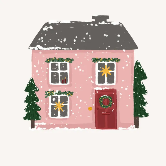 Servietten Häuschen rosa