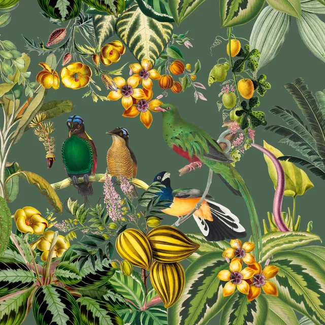 Tischdecke Exotischer Dschungel grün