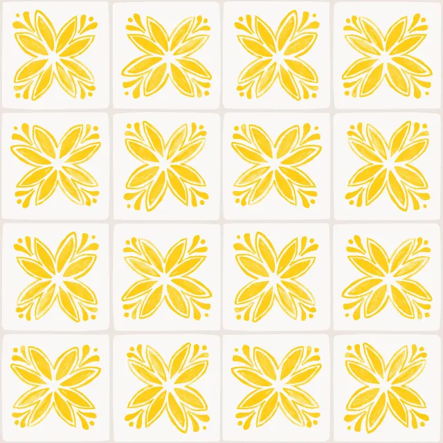 Tischläufer Azulejo Pattern 7 gelb