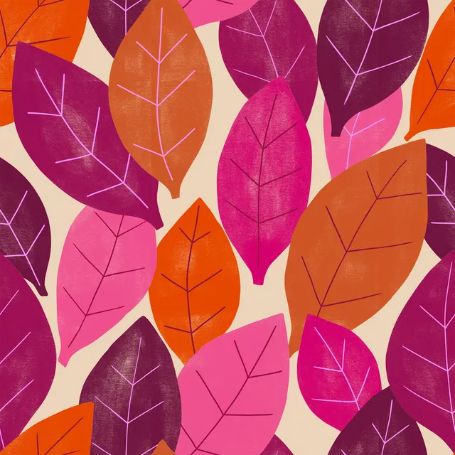 Kissen Blätter pink