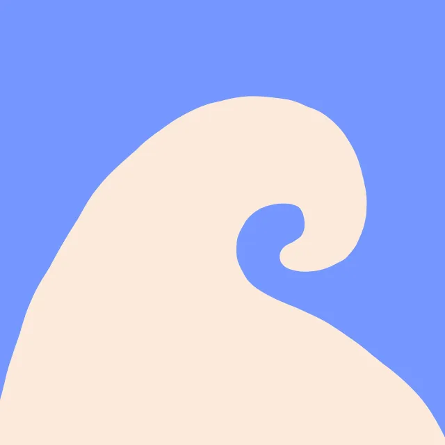 Dekovorhang Welle Abstrakt Blau & Weiß