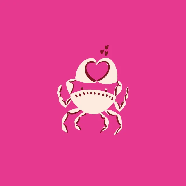 Servietten Love Crab pink