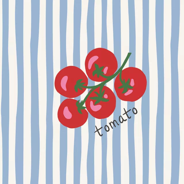Tischset Tomaten auf Streifen