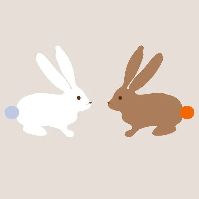 Kissen Zwei Osterhasen Beige