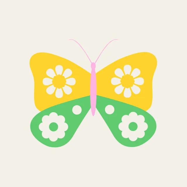 Kissen Schmetterling gelb-grün