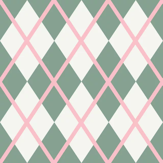 Bettwäsche Argyle Muster rosa grün