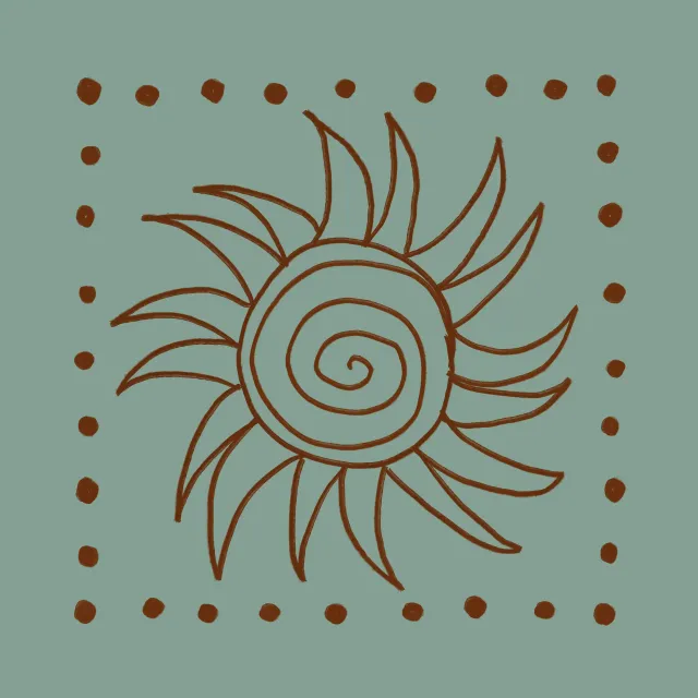 Kissen Spanish Swirl Sun Teal